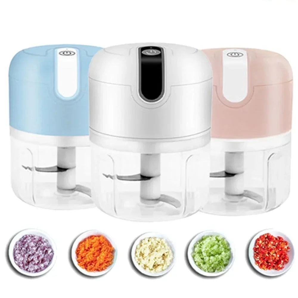 Electric Mini Garlic Vegetable Chopper Garlic Masher Portable Chopper Multi Function Meat Grinder Masher Machine Usb Charging
