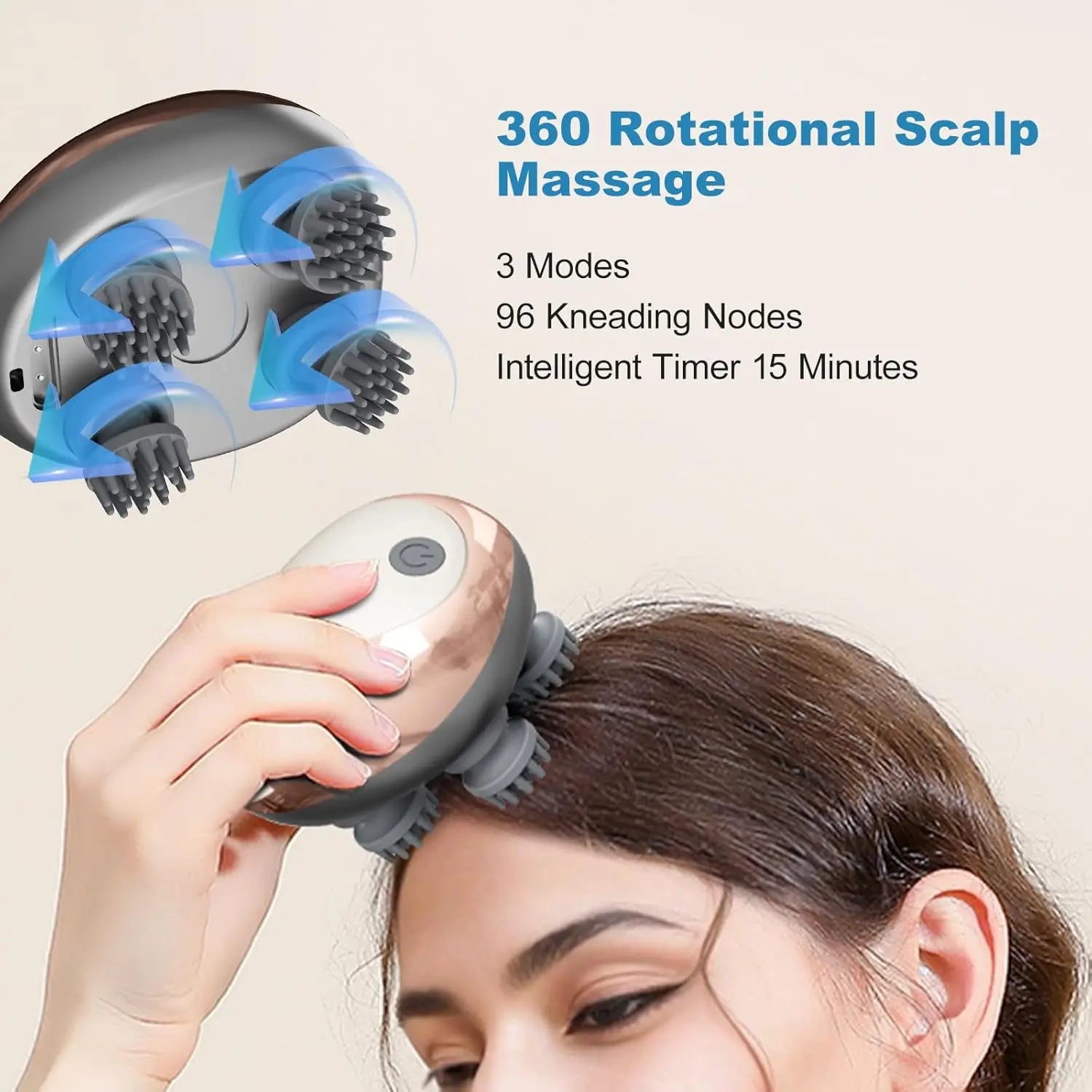 Electric Scalp Massager Handheld Portable Scalp Massager Head Scratcher for Full Body Massage Deep Clean and Stress Relax.