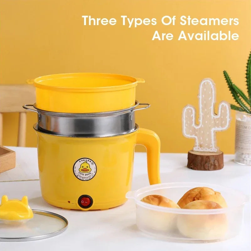Electric Cooker 1.8L Electric Hot Pot Multifunctional Stewpot Steamer 1-3 People Cooking Pot Home Dormitory Electric Hot Pot