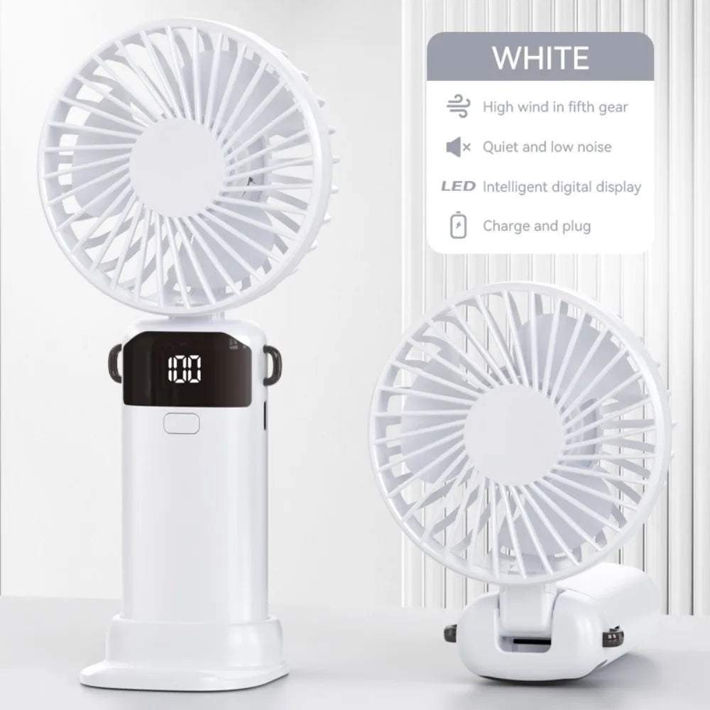 Portable Mini Fan USB Outdoor Handheld Fan with Desktop Phone Holder 3Wind Adjustments Long Working Life Multi-function Mini Fan
