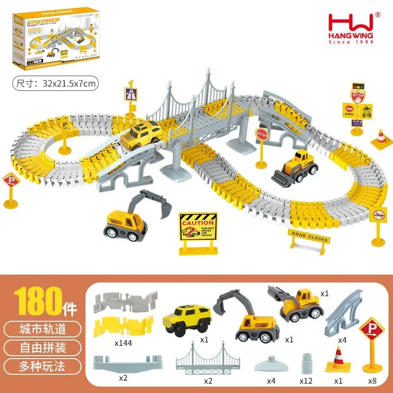 Children's Track Car Toys Boy DIY Versatile Assembly Electric Dinosaur Roller Coaster Amusement Park