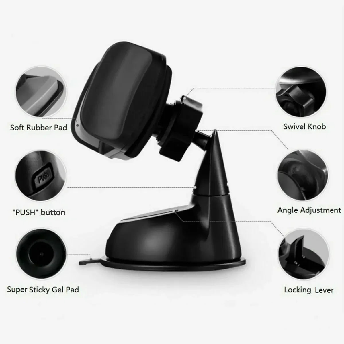 Phone Holder for Car 360° Widest View Flexible Long Arm Universal Handsfree Dashboard Suction Type Windshield Holder Phone Mount