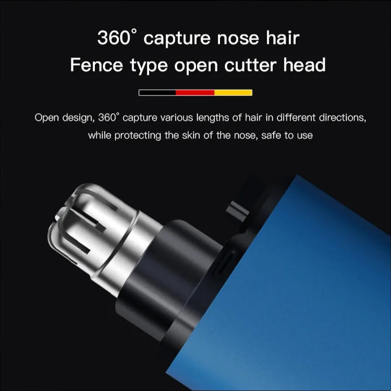Men's Intelligent Non Pinch Electric Nose Hair Trimmer TYPE-C Charging Round Arch Blade Portable Nose Hair Trimmer
