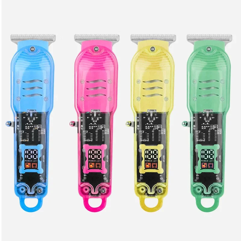 Professional Hair Cutting Machine Rechargeable Clipper Transparent Electric Hair Trimmers For Men Cordless Hair Cut Machine