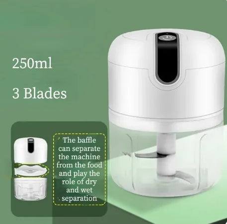 Electric Mini Garlic Vegetable Chopper Garlic Masher Portable Chopper Multi Function Meat Grinder Masher Machine Usb Charging 