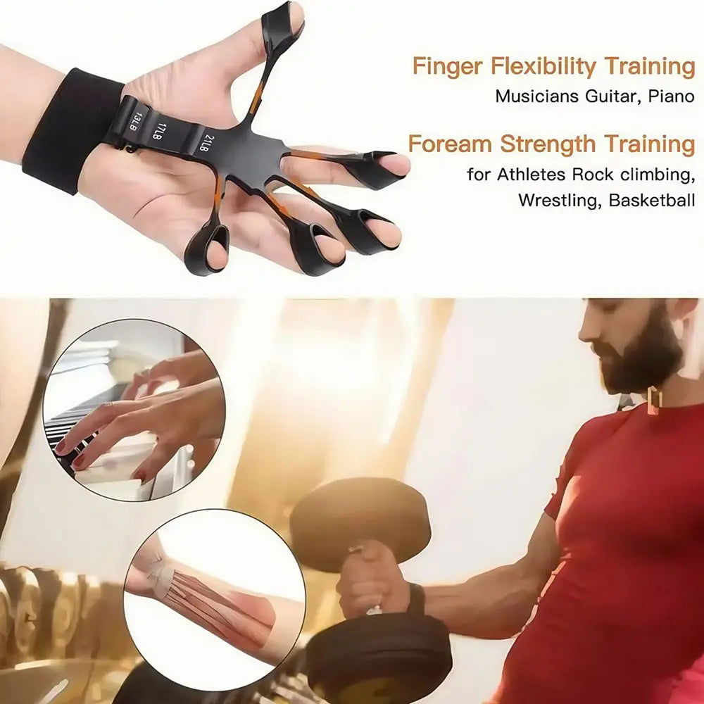 Grip Strength Trainer 6 Pack Forearm Strengthener Finger Stretcher Finger Exerciser Hand Gripper Strength Ring &amp; Stress Ball