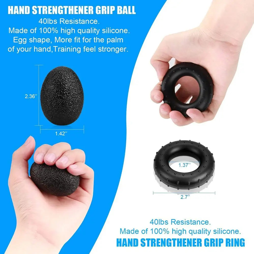 Grip Strength Trainer 6 Pack Forearm Strengthener Finger Stretcher Finger Exerciser Hand Gripper Strength Ring &amp; Stress Ball