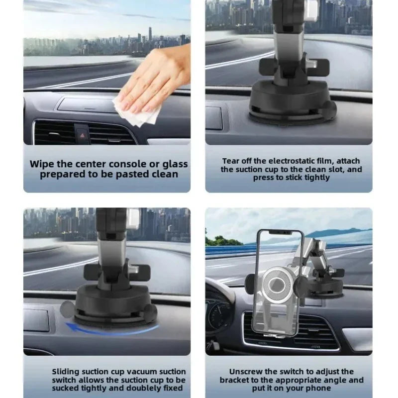 Left &amp; Right Adjustable Rotating Car Phone Stand – Desktop &amp; Navigation Phone Holder Accessory