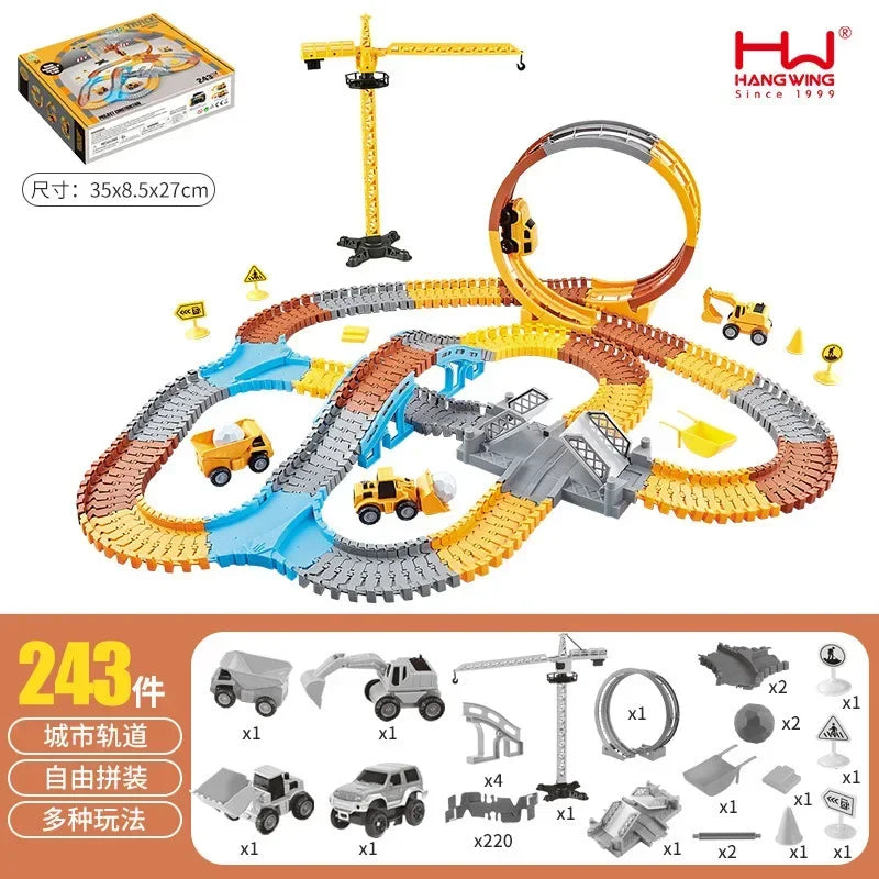 Children's Track Car Toys Boy DIY Versatile Assembly Electric Dinosaur Roller Coaster Amusement Park