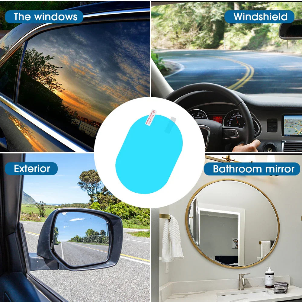 Car Rainproof Film Auto Rearview Mirror Rainproof Anti Fog Film Car Window Clear Film Windproof Protective for Motorcycle Mirror