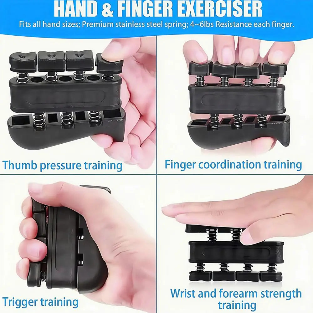 Grip Strength Trainer 6 Pack Forearm Strengthener Finger Stretcher Finger Exerciser Hand Gripper Strength Ring &amp; Stress Ball