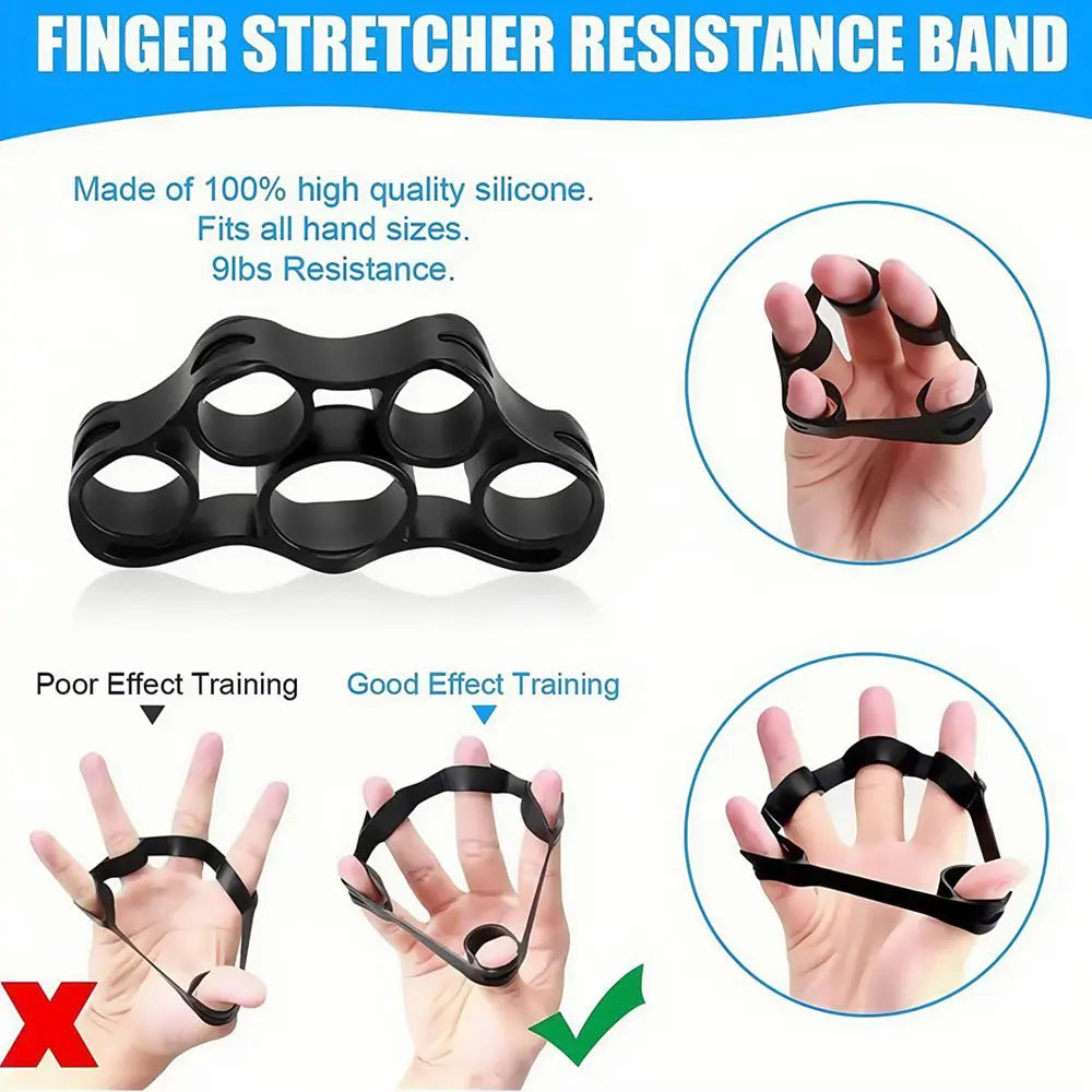 Grip Strength Trainer 6 Pack Forearm Strengthener Finger Stretcher Finger Exerciser Hand Gripper Strength Ring &amp; Stress Ball