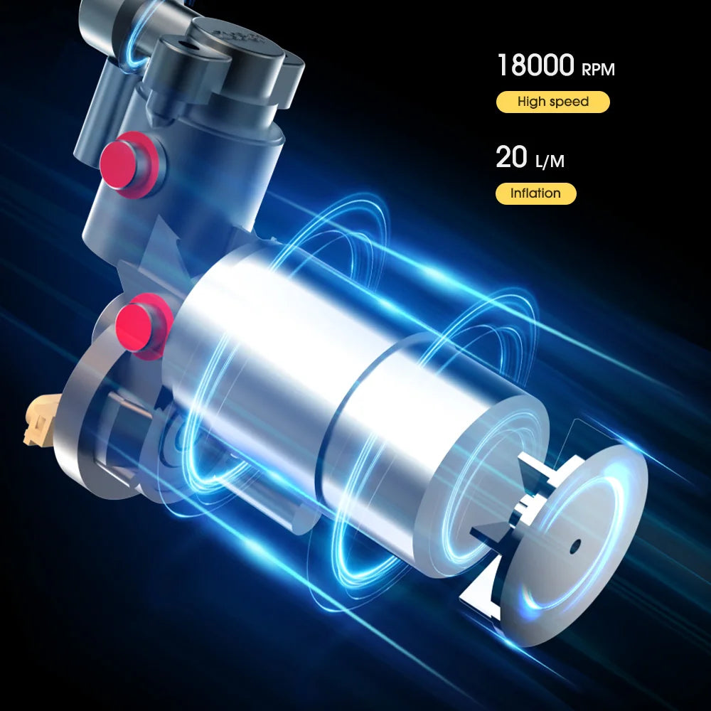 CARSUN Portable Inflator Compressor Pump With LED Lamp For Car Motorcycle Bicycle Tire Balls Wireless Electric Car Air Tire Pump