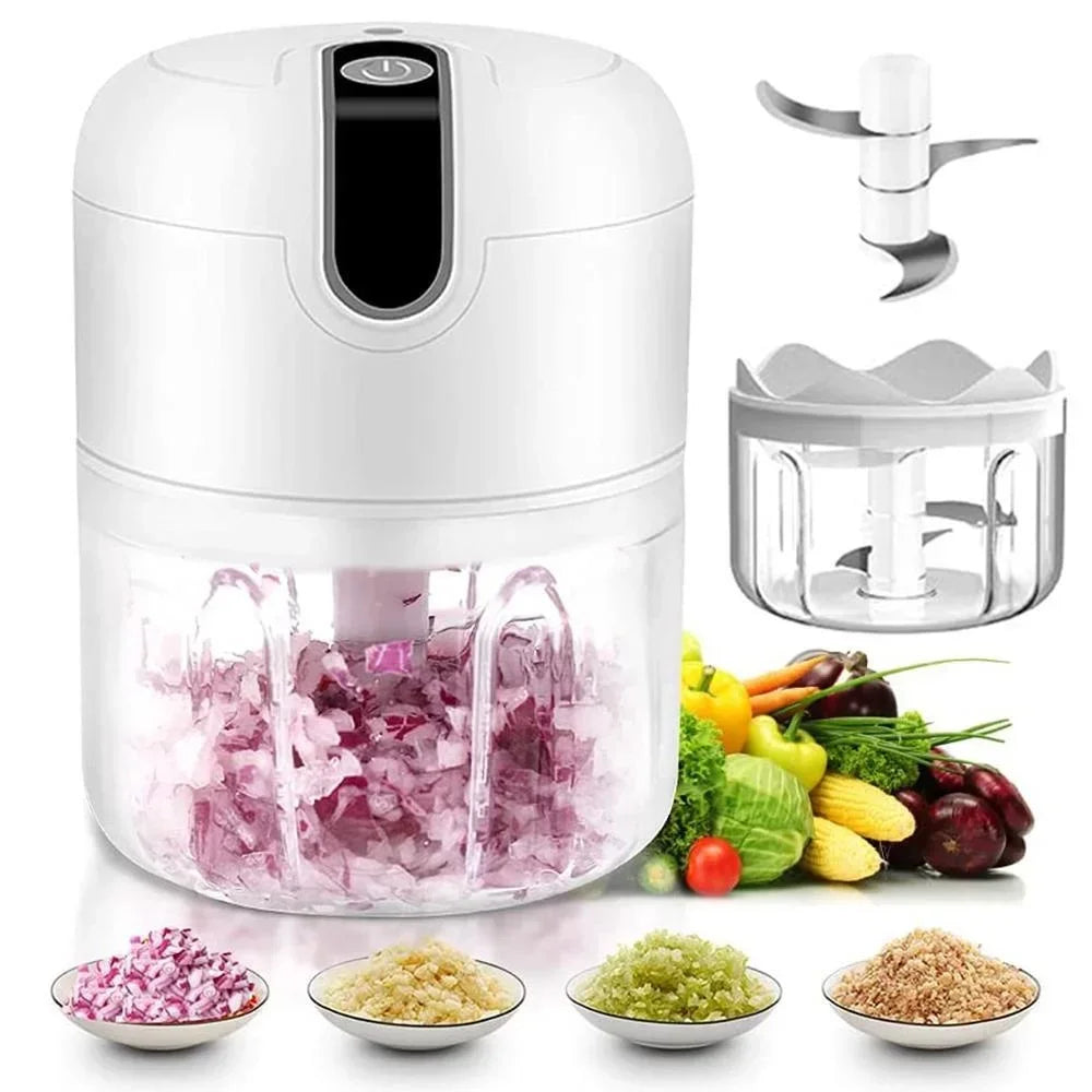 Electric Mini Garlic Vegetable Chopper Garlic Masher Portable Chopper Multi Function Meat Grinder Masher Machine Usb Charging 