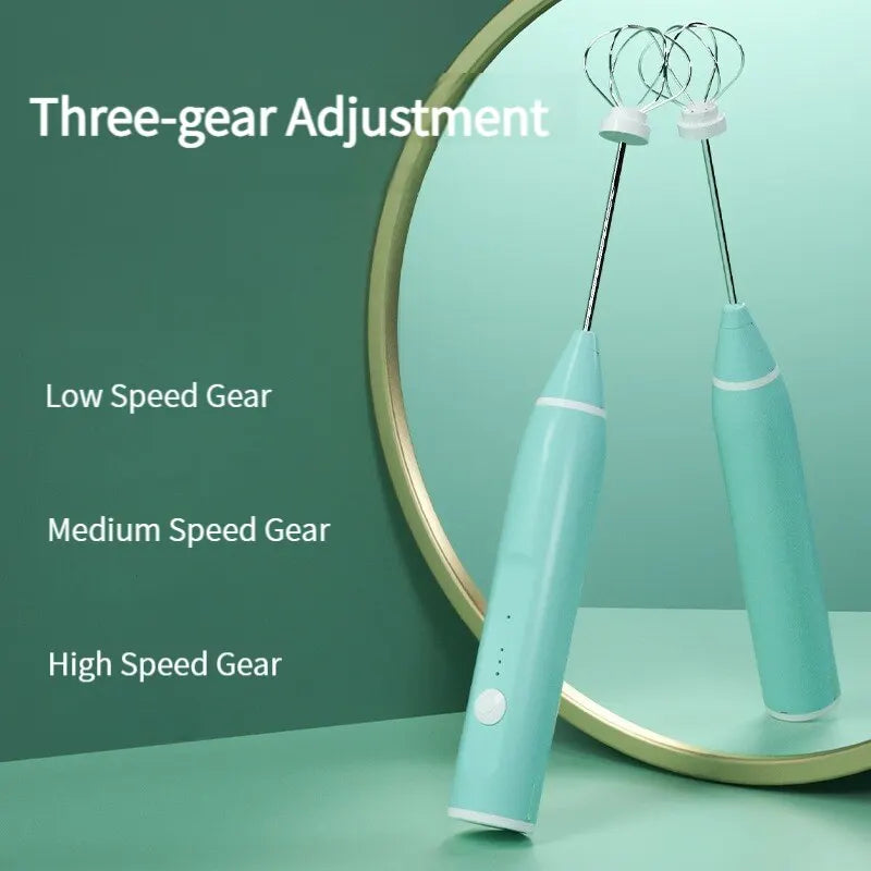 Electric Milk Frother Portable Egg Beater USB Rechargeable Handheld Coffee Blender Milk Shaker Mixer Foamer Food Blender