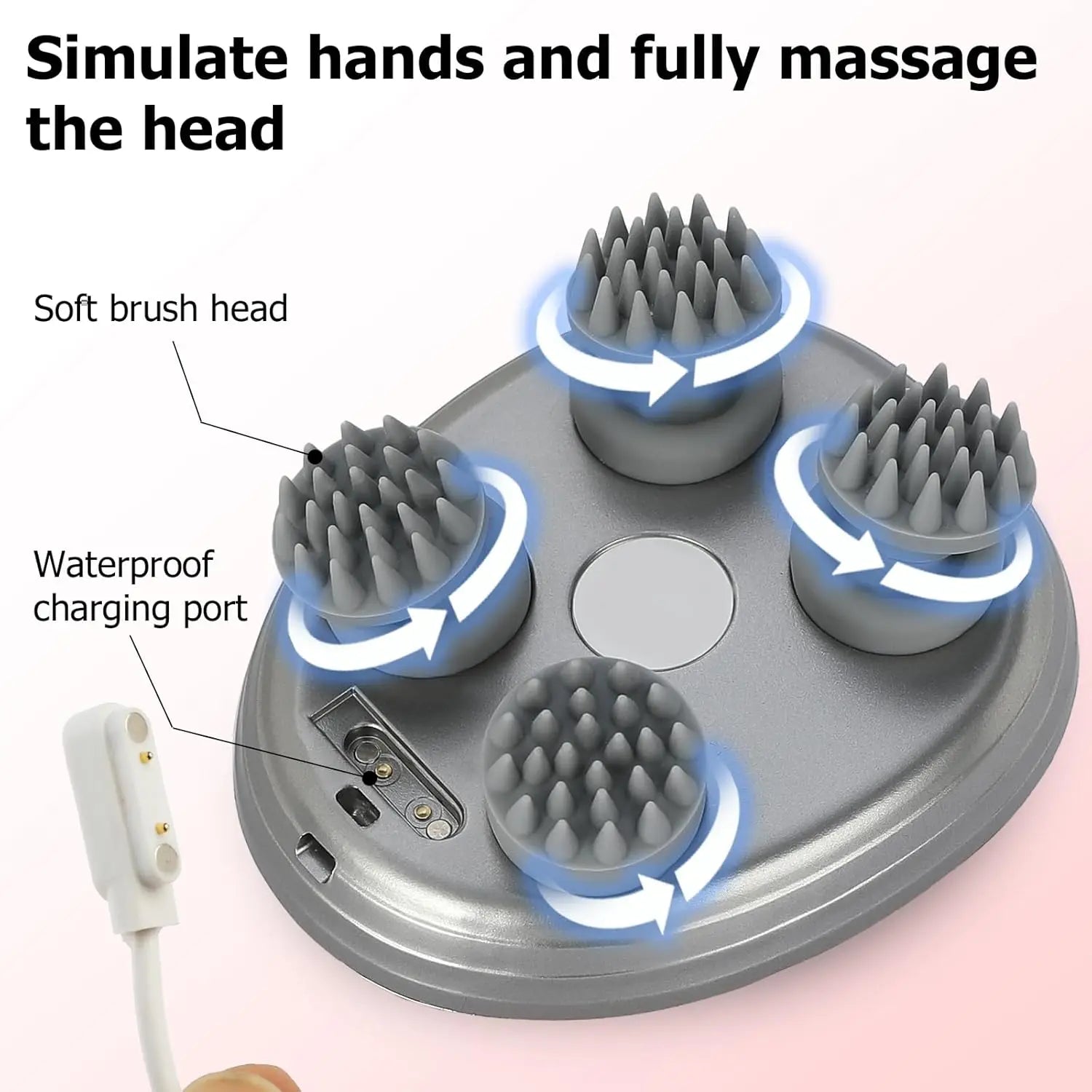 Electric Scalp Massager Handheld Portable Scalp Massager Head Scratcher for Full Body Massage Deep Clean and Stress Relax.