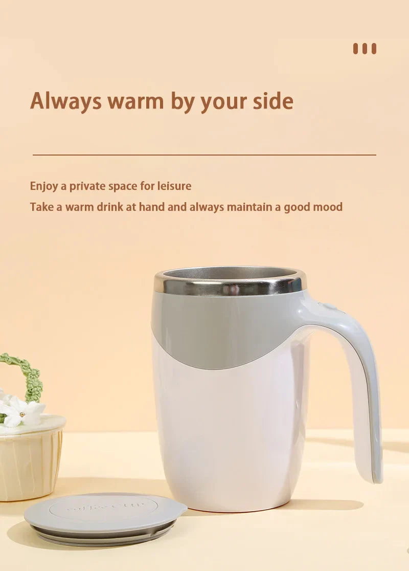 Automatic Stirring Coffee Mug Magnetic Electric Stainless Steel Self Mixing Coffee Tumbler Rotating Home Office Travel