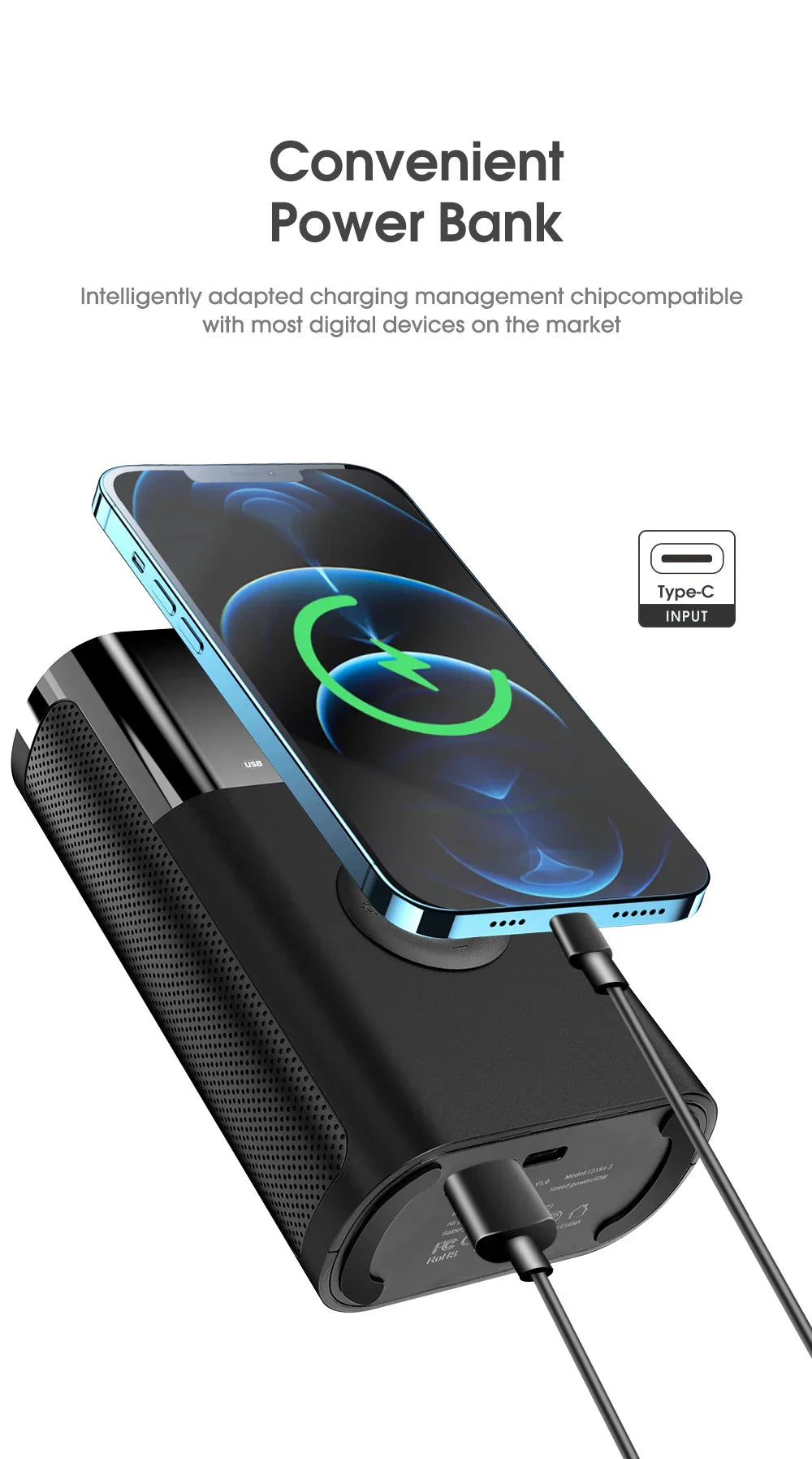 CARSUN Portable Inflator Compressor Pump With LED Lamp For Car Motorcycle Bicycle Tire Balls Wireless Electric Car Air Tire Pump