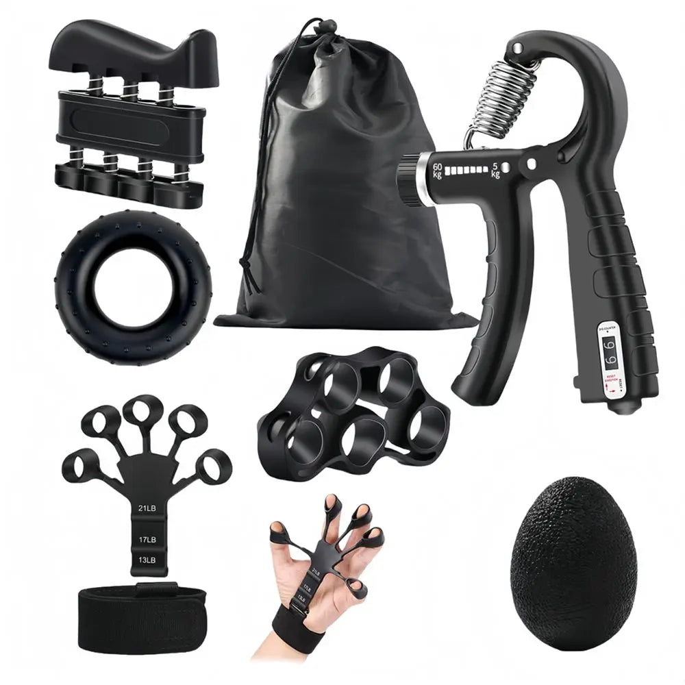 Grip Strength Trainer 6 Pack Forearm Strengthener Finger Stretcher Finger Exerciser Hand Gripper Strength Ring &amp; Stress Ball