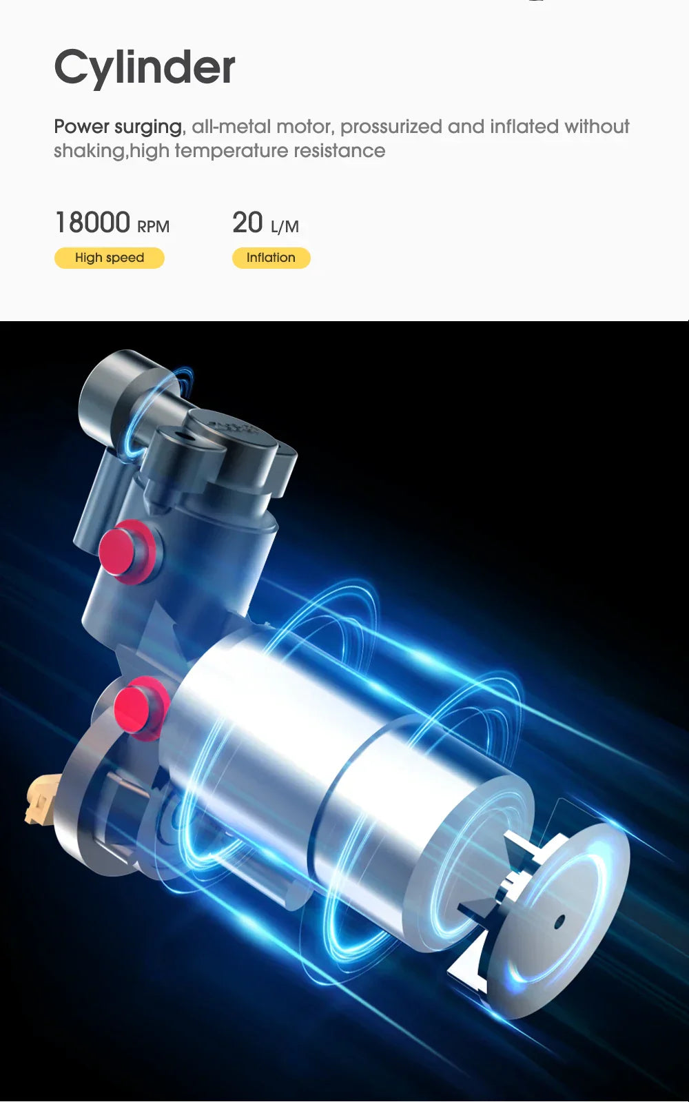 CARSUN Portable Inflator Compressor Pump With LED Lamp For Car Motorcycle Bicycle Tire Balls Wireless Electric Car Air Tire Pump