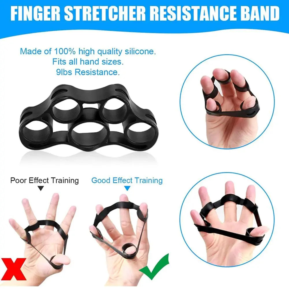 Grip Strength Trainer 6 Pack Forearm Strengthener Finger Stretcher Finger Exerciser Hand Gripper Strength Ring &amp; Stress Ball