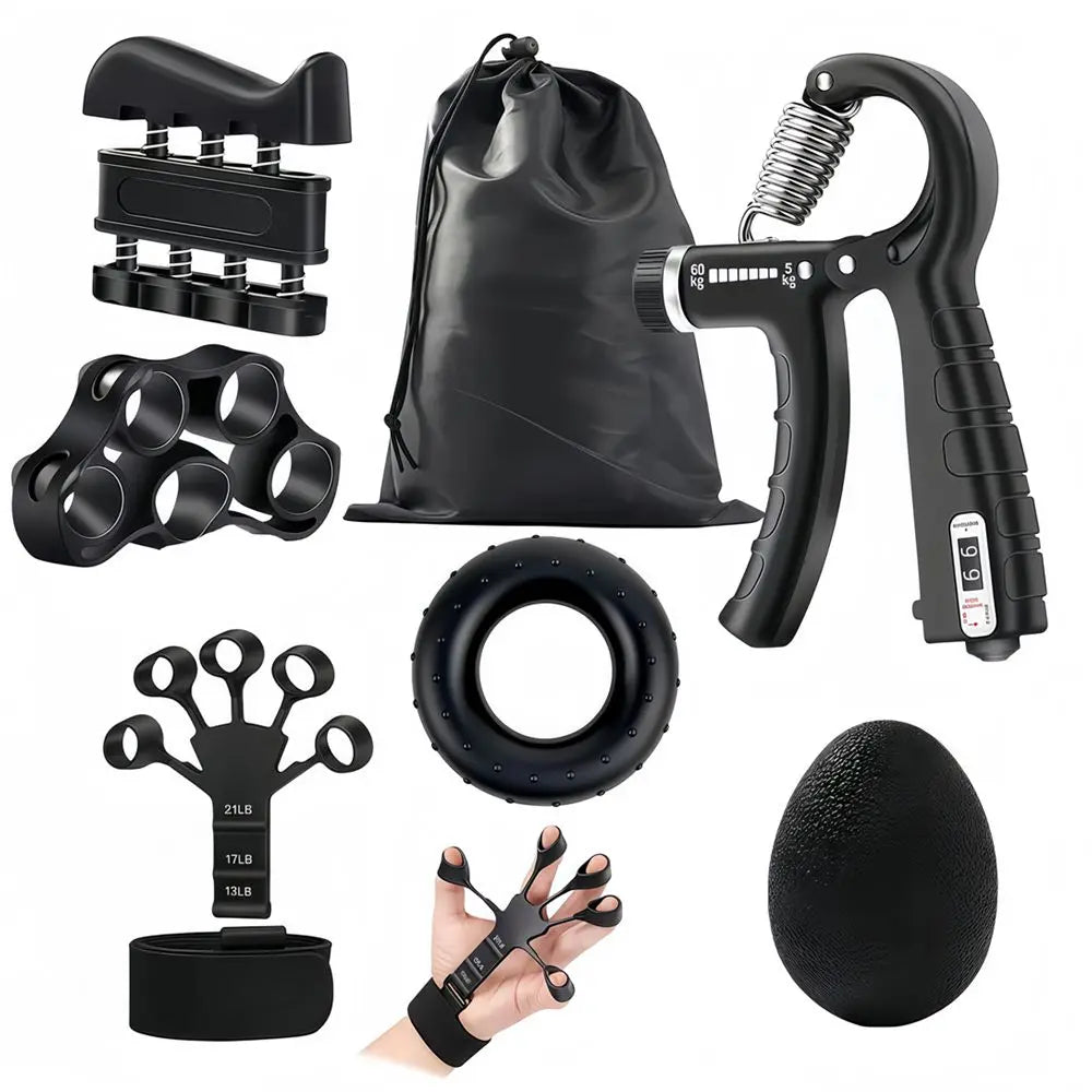 Grip Strength Trainer 6 Pack Forearm Strengthener Finger Stretcher Finger Exerciser Hand Gripper Strength Ring &amp; Stress Ball