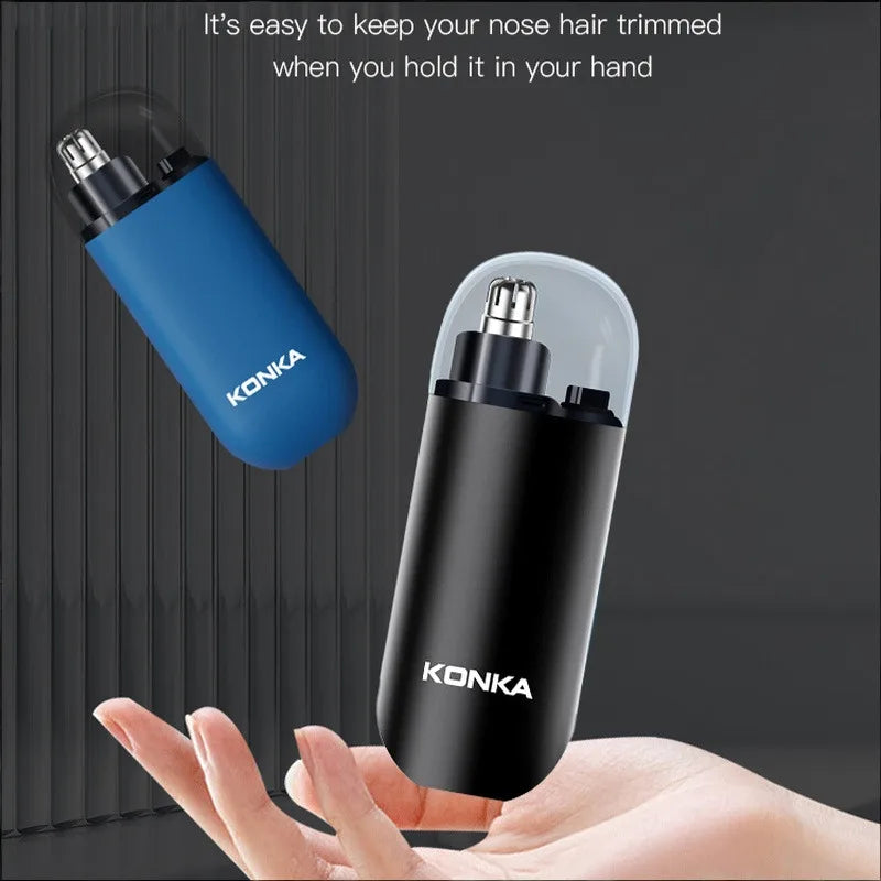 Men's Intelligent Non Pinch Electric Nose Hair Trimmer TYPE-C Charging Round Arch Blade Portable Nose Hair Trimmer