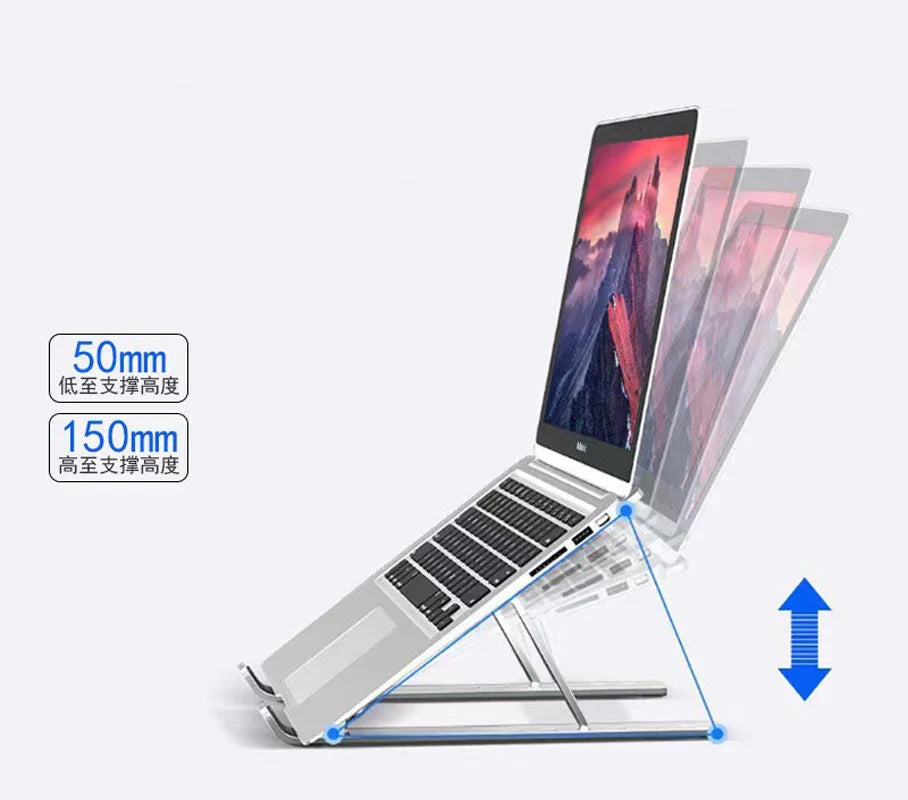 Free Shipping Laptop Stand Aluminum Alloy Computer Desktop Tablet Stand Folding And Lifting Portable Heat Dissipation Bracket
