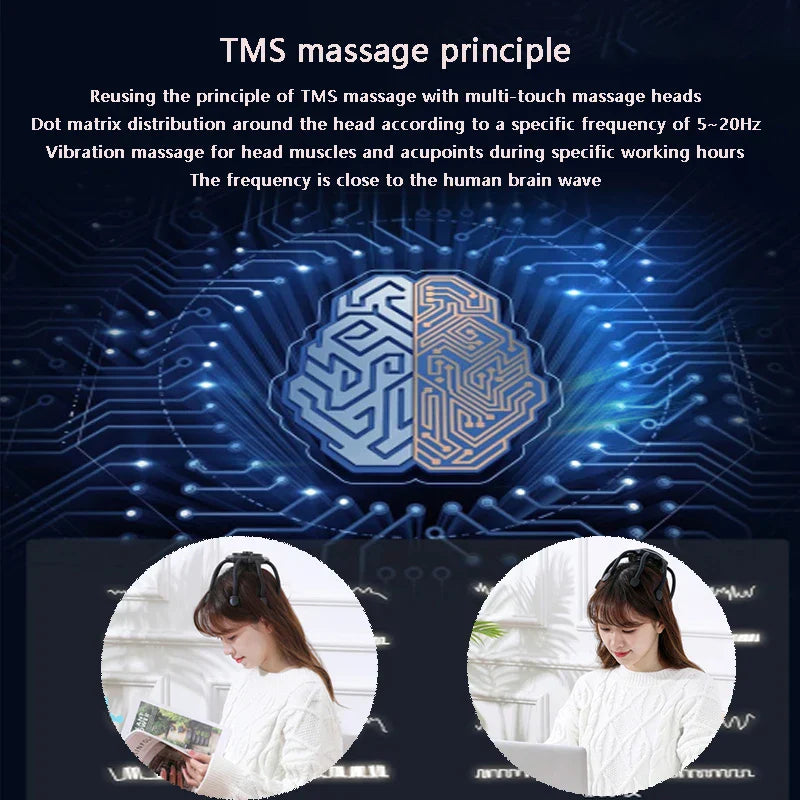 Electric Head Massager Scalp Hair Growth Head Relax Stress Relief Head Scratcher Scalp Stimulation Massage Claw Health Care